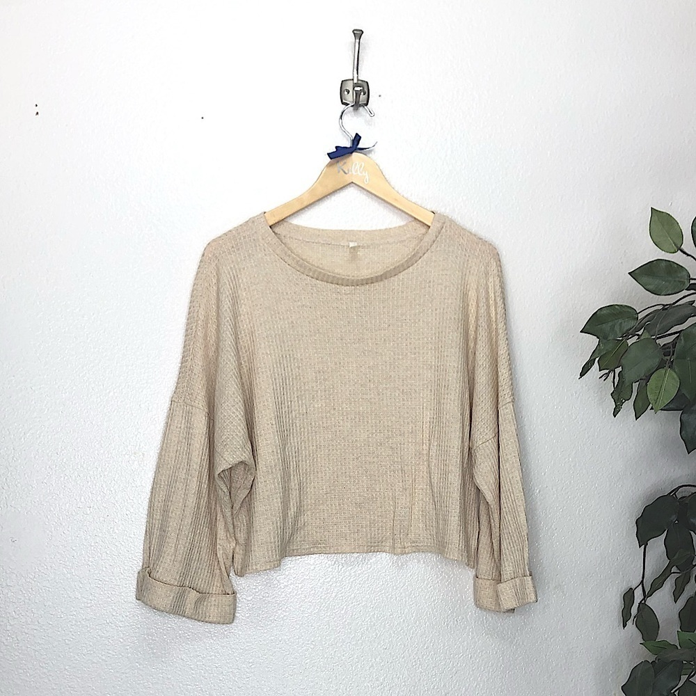 Magic Fit Oversized Sleeve Cropped Sweater